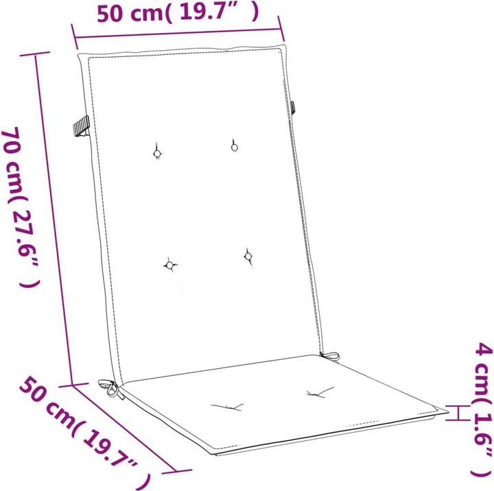 Produktbild VidaXL Hochlehner-Auflagen 6 Stk. Stoff (120 x 50 x 4 cm)