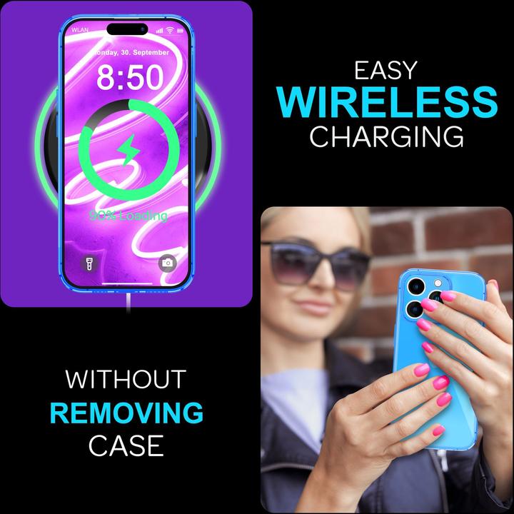 Actual product image Nalia Clear Transparent Neon Silicone Sleeve (Apple iPhone 16 Pro Max)