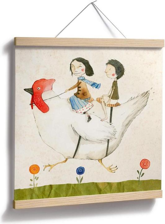 Actual product image Trenddeko Loske - chicken trip (70 x 70 cm)