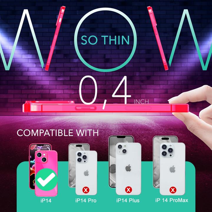 Produktbild Nalia Klar Transparente Neon Silikon Hülle (Apple iPhone 14)