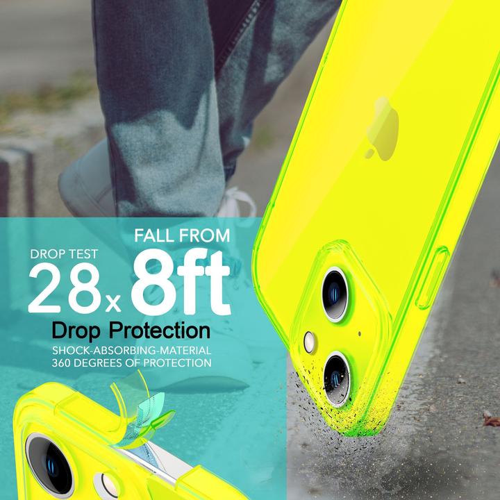 Immagine prodotto Nalia Copertura in silicone trasparente al neon (Apple iPhone 14)