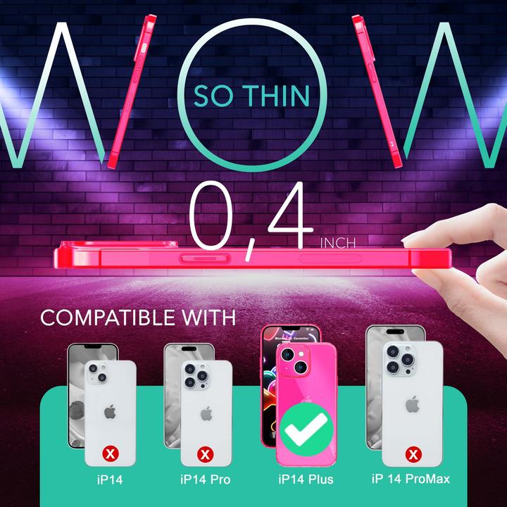 Image du produit Nalia Transparent Transparent Neon Silicone Cover (Apple iPhone 14 Plus)