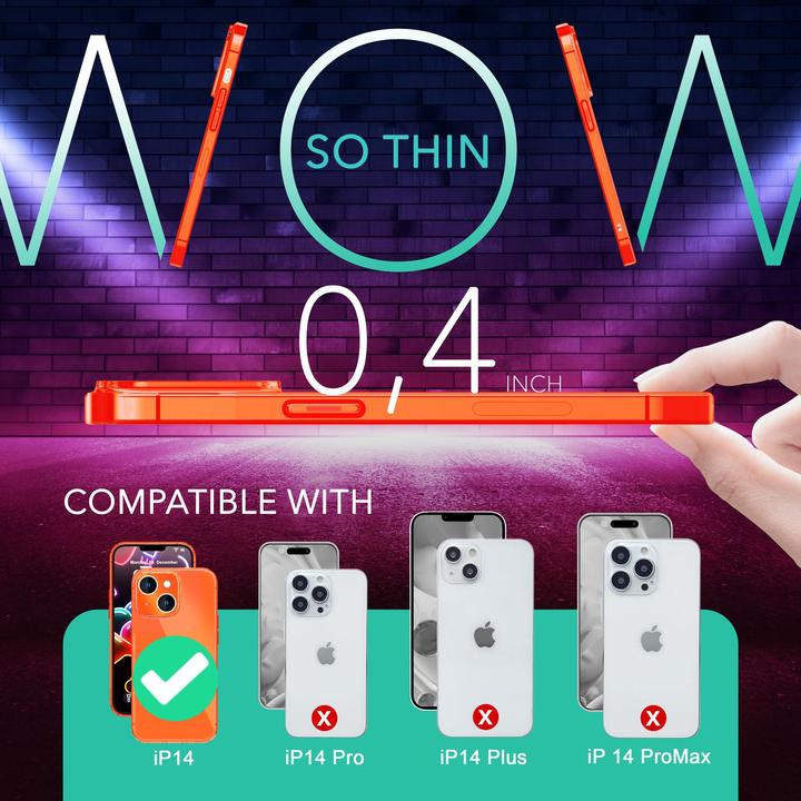 Immagine prodotto Nalia Copertura in silicone trasparente al neon (Apple iPhone 14)