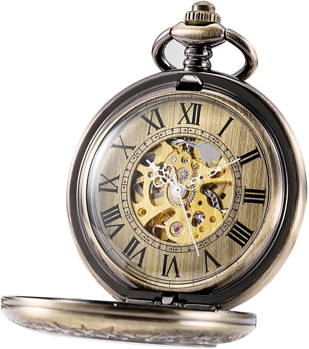 Treeweto Unisex Taschenuhr mit Kette (Taschenuhr, 45 mm)