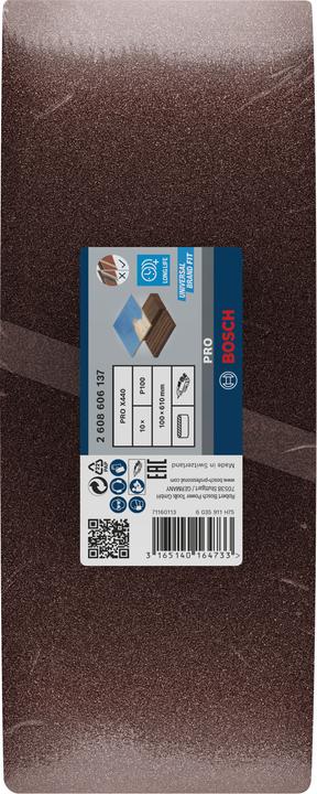 Image du produit Bosch Professional Zubehör PRO X440 bande abrasive, 100 x 610 mm, G100 (100)