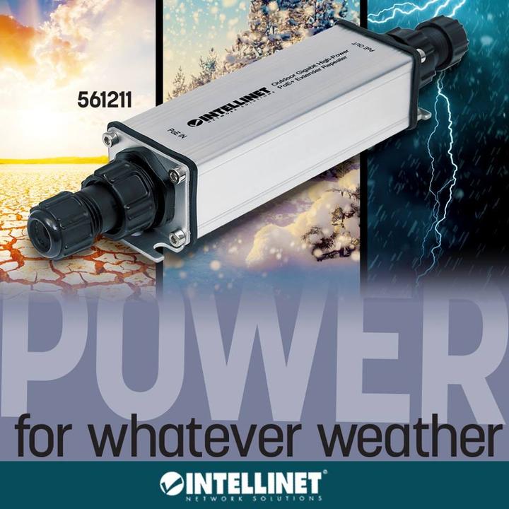 Actual product image Intellinet PoE+ Extender Repeater, IEEE 802.3af/at/ab/u, RJ-45 102. (Extender)
