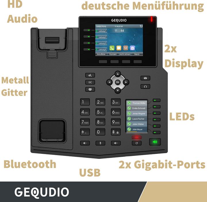 Actual product image Gequdio GX5+ IP telephone set with power supply unit & WLAN stick