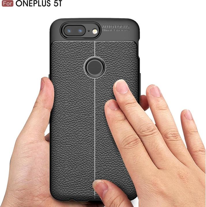 Actual product image Screenguard OnePlus 5T Case Leather Design TPU Cover (OnePlus 5T)