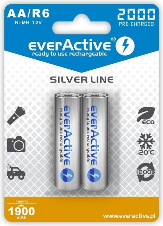 Everactive Rechargeable batteries Ni-MH R6 AA 2000 mAh Silver Line - Batterie - Mignon (AA) (2 Stk., AA, 2000 mAh)