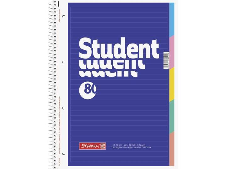 Actual product image College notebook with register (A4, Plain, Soft cover)