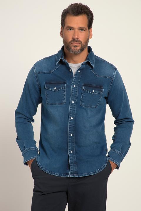 Produktbild JP1880 Jeanshemd, FLEXNAMIC®, Denim, Langarm, Kentkragen, Modern Basic Fit, Western Look (6XL)