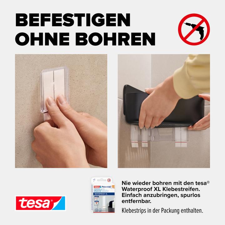 Produktbild tesa LAVAA Eck-Duschkorb, klein inkl. Klebelösung ohne Bohren
