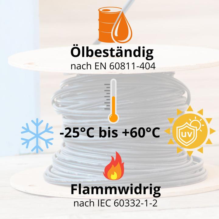 Produktbild Lapp 10 Meter 1600151 H07RN-F 7x1,5 mm² Gummileitung flexibel mit Schutzleiter I UV-resistentes Kabe (10 m)