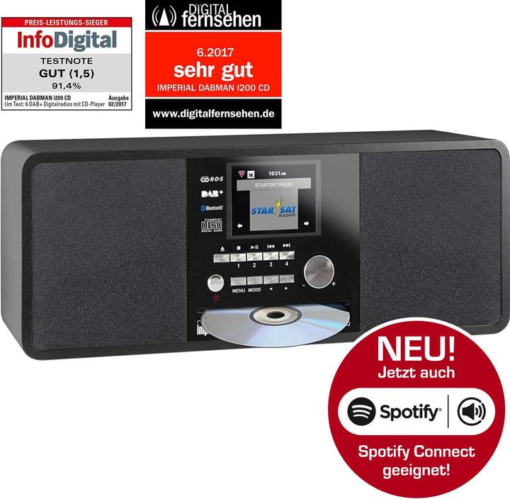 Image du produit Imperial Dabman i200 CD (Webradio, DAB+ DAB, VHF, FM, Bluetooth, WiFi)
