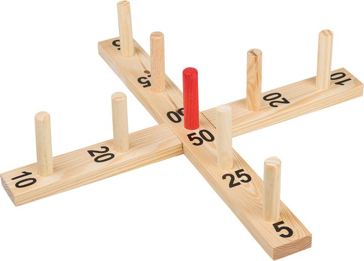 Actual product image Idena Ring toss game wood 9 sticks 4 rings FSC100%