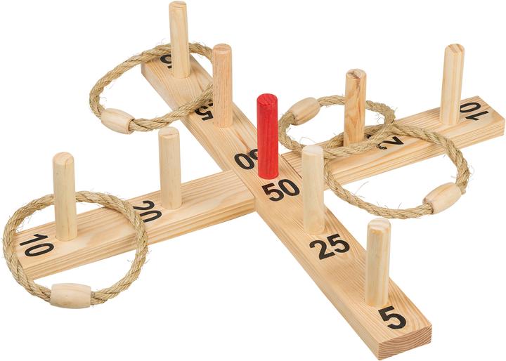Actual product image Idena Ring toss game wood 9 sticks 4 rings FSC100%