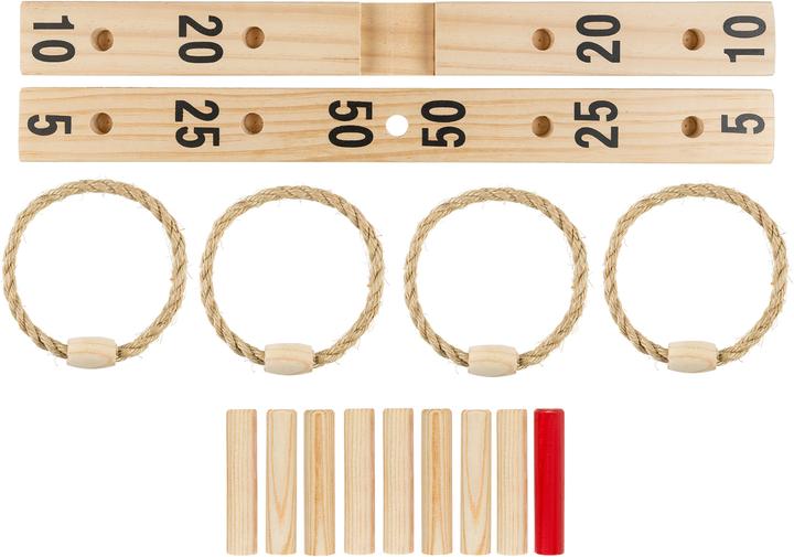 Actual product image Idena Ring toss game wood 9 sticks 4 rings FSC100%