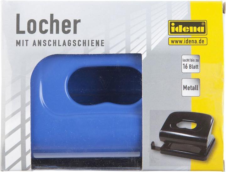 Produktbild Idena Locher Metall blau bis 16 Blatt