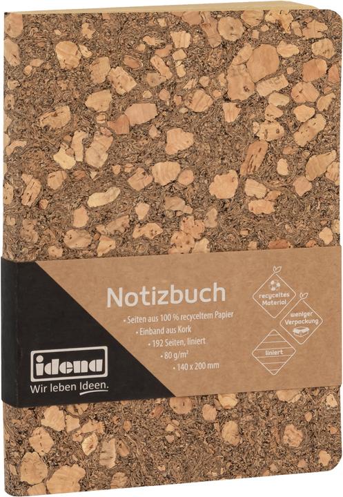 Actual product image Idena Notebook cork lined 192 sheets 20x14cm (14 x 20 cm, Lined, Hardcover)