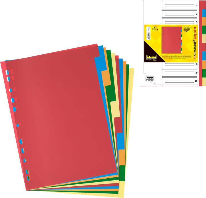 Produktbild Idena Kunststoffregister A4 10 teilig 120µ