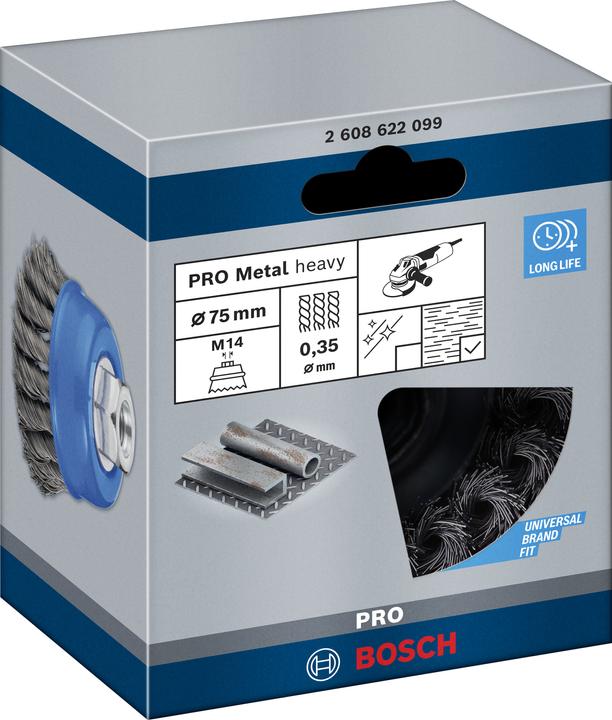 Actual product image Bosch Professional Zubehör PRO Metal heavy cup brush, 75 x 0.35 mm, thread (0.35 mm)