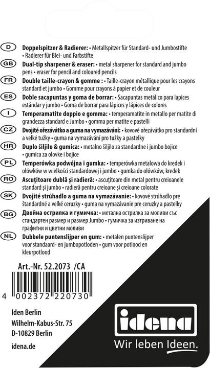 Produktbild Idena Radierer Blei/Tinte und Doppelanspitzer