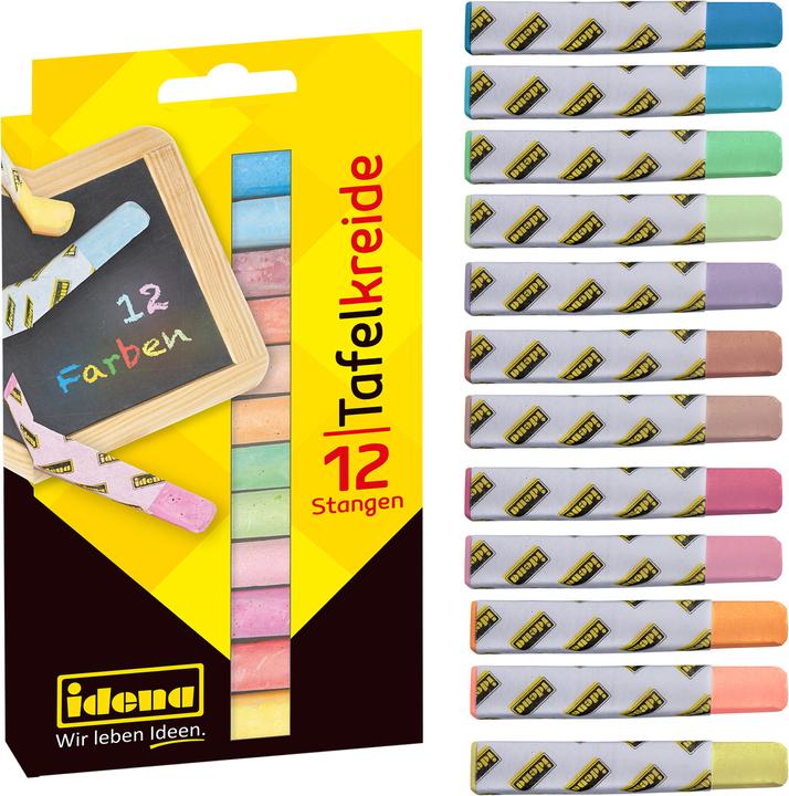 Image du produit Idena Craie de couleur pour tableau noir 12 pièces (Multicolore, 12 x)