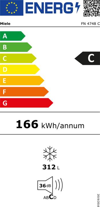 Energy Label Miele Gefriergeräte FN 4748 C (Stand-alone, 312 l)