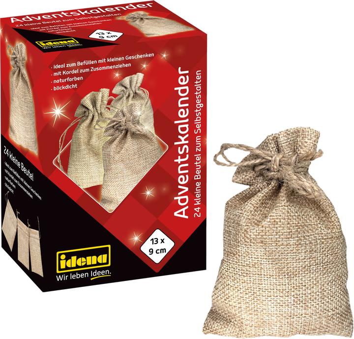 Actual product image Idena Advent calendar 24 linen bags nature