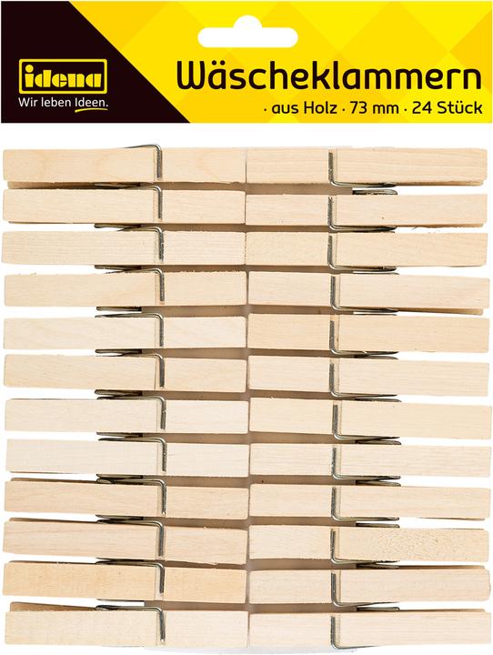 Actual product image Idena Clothes pegs 73mm 24 pieces made of wood