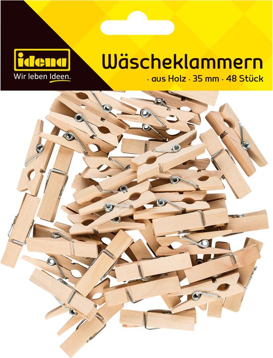 Produktbild Idena Wäscheklammern 35mm 48 Stück aus Holz