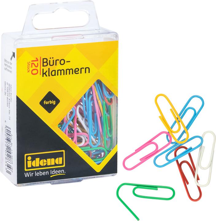 Image du produit Idena Trombones 120p. enrobés de plastique multicolore (120 x)