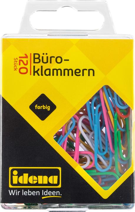 Image du produit Idena Trombones 120p. enrobés de plastique multicolore (120 x)