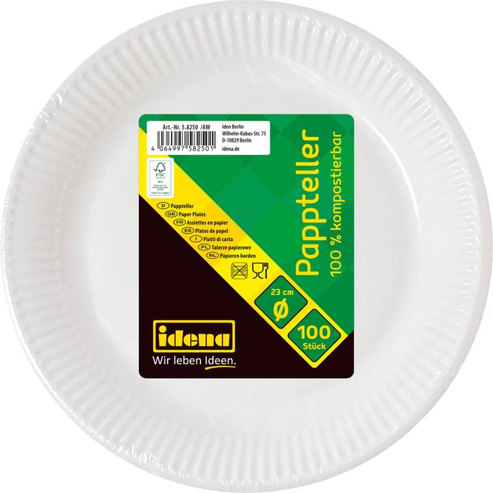 Actual product image Idena Party plate D23cm white 100s FSC mix (100 x)