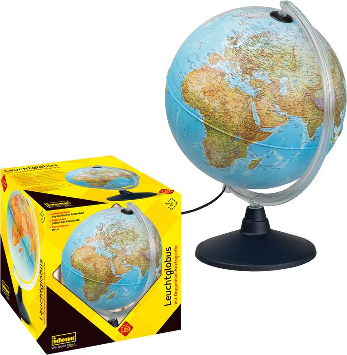 Produktbild Idena Leuchtglobus Erde m. 2 Kartenbildern, Ø30cm (30 cm)