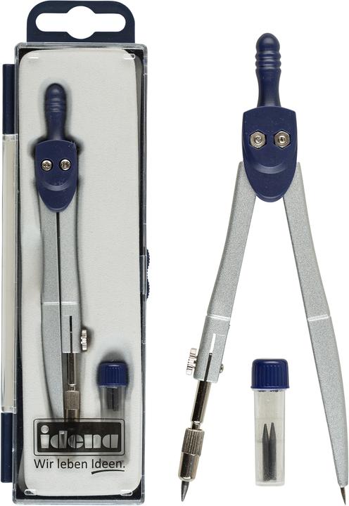 Actual product image Idena School compass blue silver