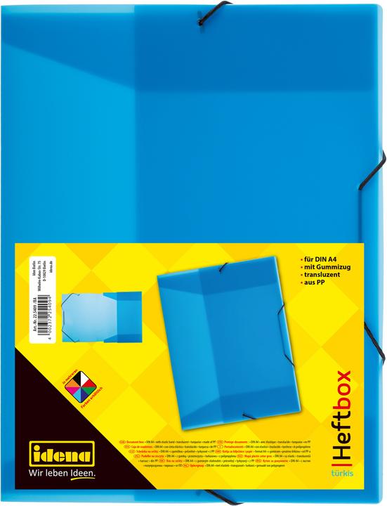Immagine prodotto Idena Scatola per riviste A4 con elastico PP traslucido turchese (A4, 1 x)