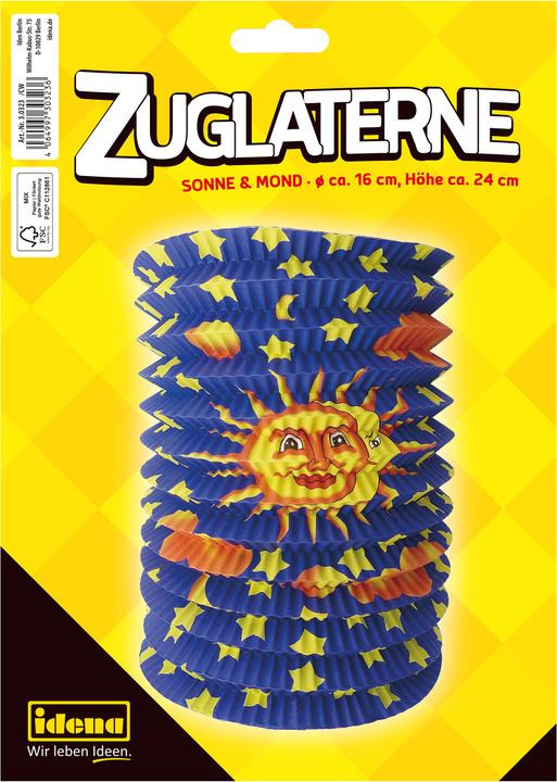 Produktbild Idena Zuglaterne Sonne Mond D16x24cm FSC-Mix