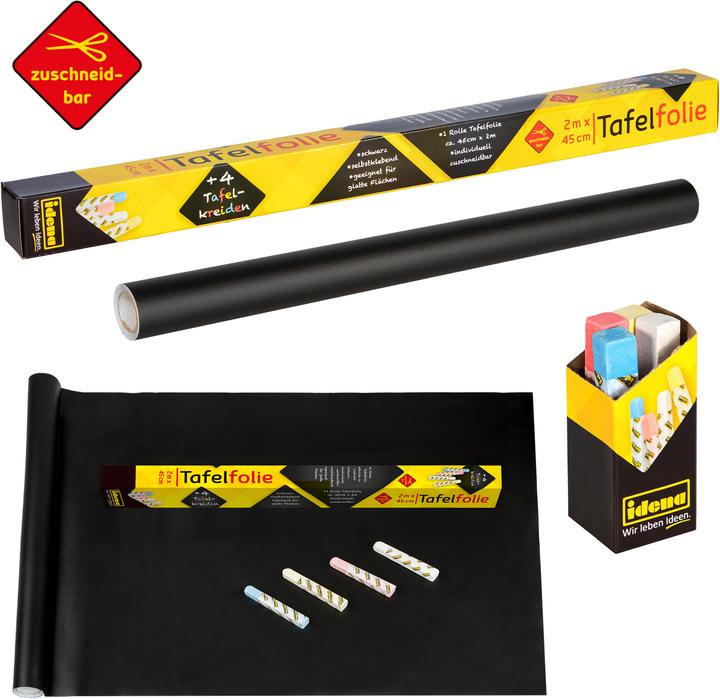 Actual product image Idena Blackboard foil 45x200cm,+4 chalks ass.