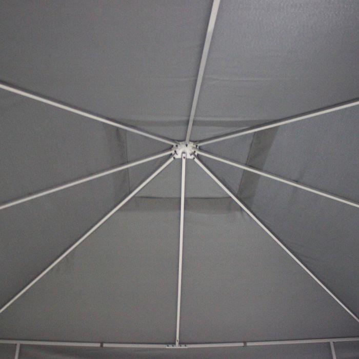 Produktbild Swisshandel24 Gartenpavillon 3x3m Stabiles Pavillon Gartenzelt, Festzelt, Partyzelt, Stahl, Polyester, Grau (295 cm, 295 cm)