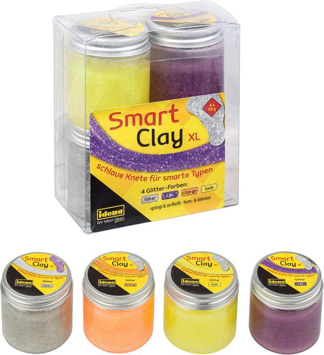 Produktbild Idena XL Smart Clay Glitter, 4er Pack, je 70g