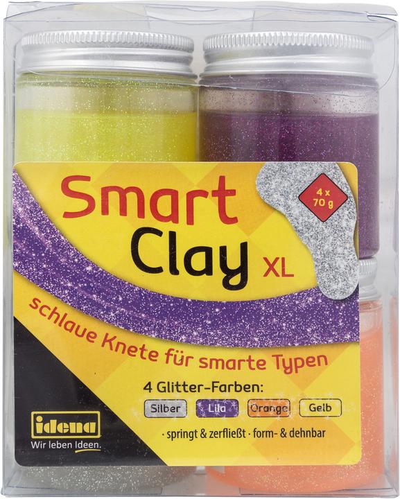 Produktbild Idena XL Smart Clay Glitter, 4er Pack, je 70g