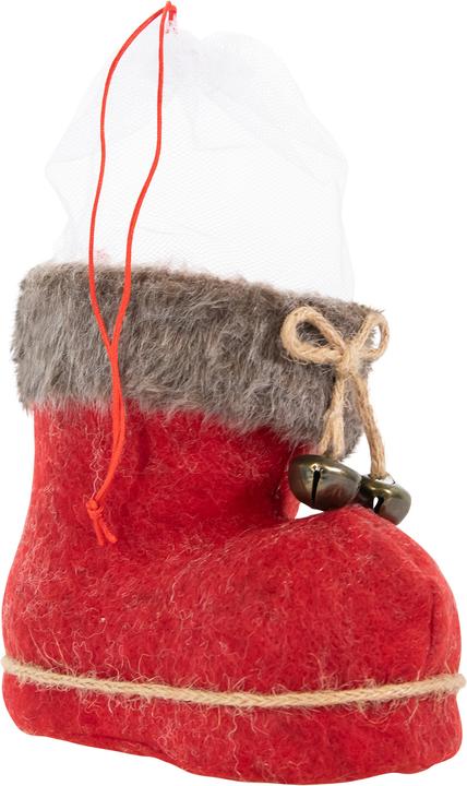 Immagine prodotto Idena Stivale di Babbo Natale rosso 14x8x13,5cm con copertura in feltro