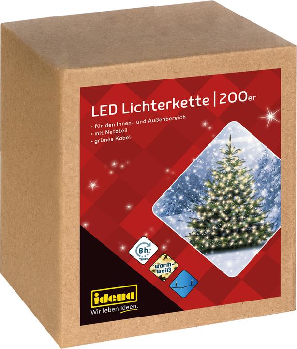 Actual product image Idena LED light chain 200 warm white for outside (0.95 m)