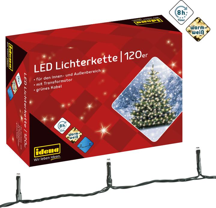 Actual product image Idena LED light chain 120 warm white, indoor (0.20 m)