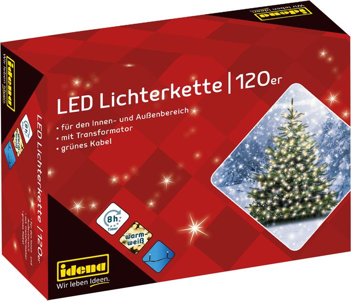 Actual product image Idena LED light chain 120 warm white, indoor (0.20 m)