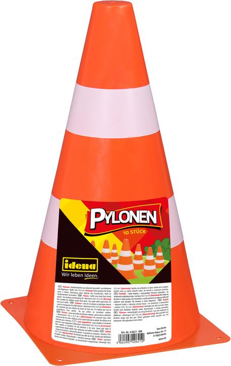 Productafbeelding Idena Pylonen 15,5x9,8cm oranje/wit 10er