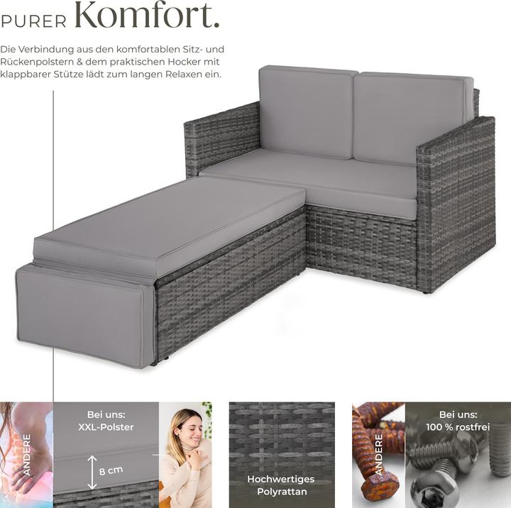 Actual product image tectake Rattan sofa Corfu, variant 2