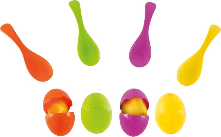 Actual product image Idena Egg race game with "egg yolk" sandbags