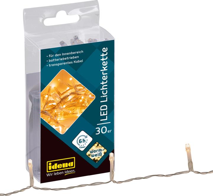 Produktbild Idena LED-Lichterkette 30er WW mit 6h Timer (0.11 m)